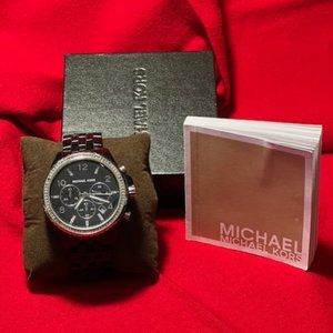 Michael Kors Chronograph Black Women's Ceramic Watch